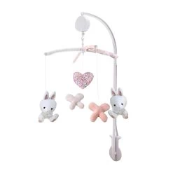 Lapinou Mobile Musical Rose De Domiva