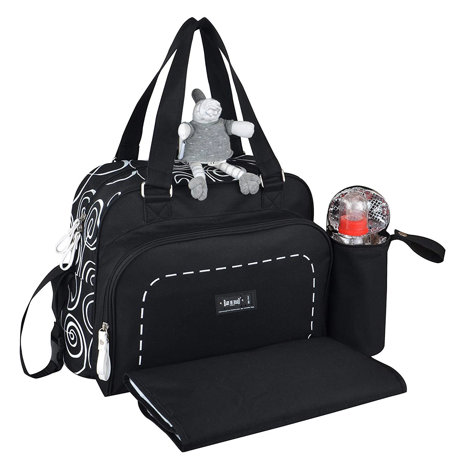 Sac à Langer Simply Swirl Noir De Baby On Board 3 Sac à Langer Simply Swirl Noir De Baby On Board