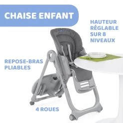 Chaise Haute Polly Magic Relax 4 Roues Graphite De Chicco 15 Chaise Haute Polly Magic Relax 4 Roues Graphite De Chicco -Magasin De Produits Pour Bébés 01107881 4