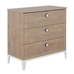 Marcel Commode 3 Tiroirs Chêne Blond/Blanc De Galipette