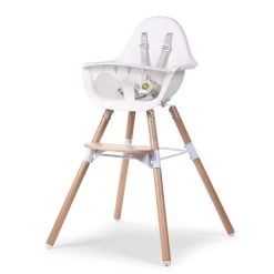 Chaise Haute Evolu 2 + Arceau Naturel/Blanc De Childhome