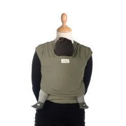 Écharpe De Portage Extensible Tricot-Slen Bambou Bio Khaki De Babylonia